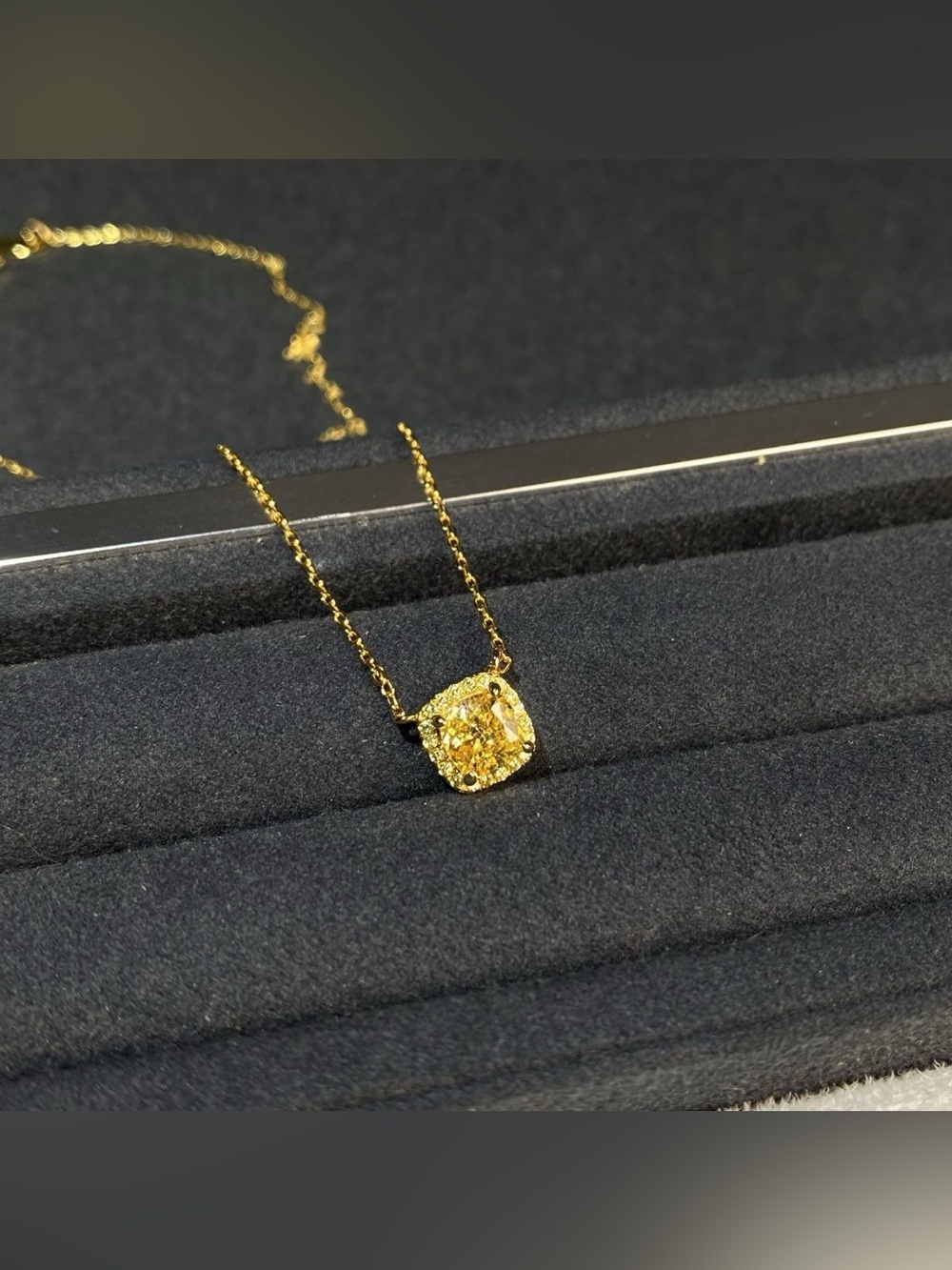 18K Gold-Plated Square Pendant Necklace